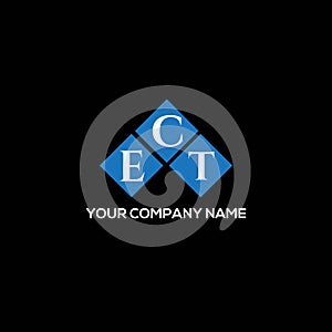 ECT letter logo design on BLACK background. ECT creative initials letter logo concept. ECT letter design
