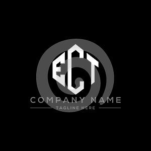 ECT letter logo design with polygon shape. ECT polygon and cube shape logo design. ECT hexagon vector logo template white and