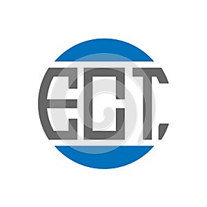 ECT letter logo design on white background. ECT creative initials circle logo concept. ECT letter design