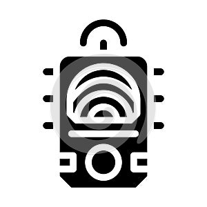 ectoplasm paranormal detector glyph icon vector illustration