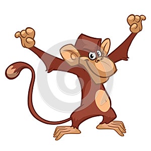 Ector illustration of happy monkey character