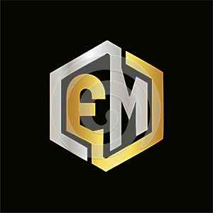 Ector letter FM logo elegant colors