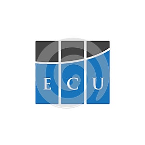 ECU letter logo design on WHITE background. ECU creative initials letter logo concept. ECU letter design