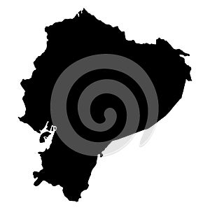 Ecuador Black Map.