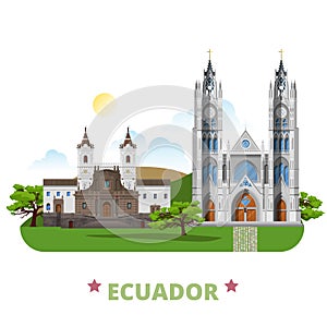 Ecuador country design template Flat cartoon style