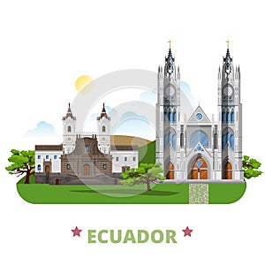 Ecuador country design template Flat cartoon style photo