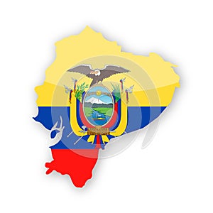 Ecuador Flag Country Contour Vector Icon