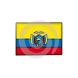 Ecuador flag in drawing style isolated vector