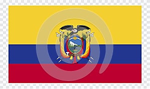 Ecuador Flag . flat original color illustration isolated on white background.