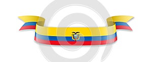 Ecuador flag in the form of wave ribbon