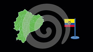 Ecuador Flag and Map Shape Animation