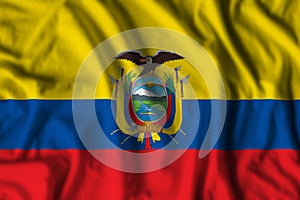 Ecuador flag realistic waving