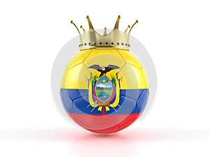 Ecuador flag soccer ball with crown