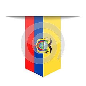 Ecuador Flag Vector Bookmark Icon