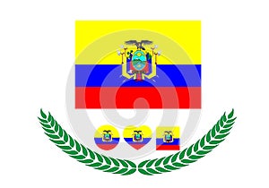 Ecuador Flag vector illustration. Ecuador Flag. National Flag of