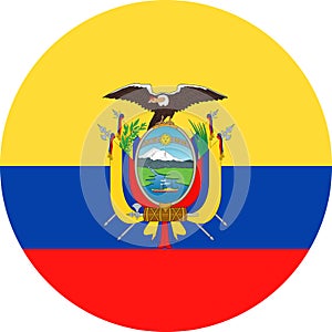 Ecuador Flag Vector Round Flat Icon