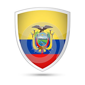 Ecuador Flag Vector Shield Icon