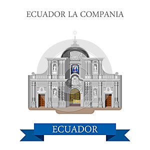 Ecuador La Compania vector flat attraction landmarks