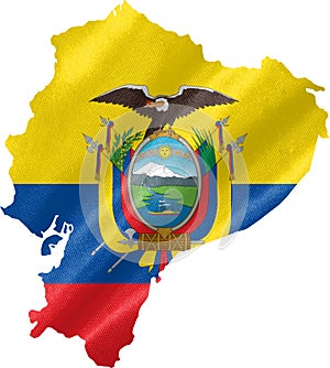 Ecuador Map with Flag