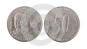 Ecuador Old 50 Centavos Coin, Front & Back photo