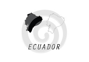 Ecuador outline map country shape