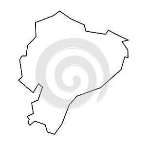 Ecuador vector country map thin outline icon