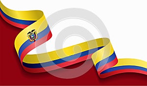 Ecuadorean flag wavy abstract background. Vector illustration. photo