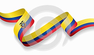 Ecuadorean flag wavy abstract background. Vector illustration. photo