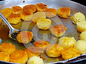 Ecuadorian tortilla made of smashed potatoes photo
