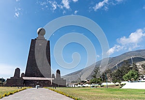 Ecuator symbol statue in Ecuador