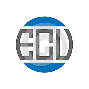 ECV letter logo design on white background. ECV creative initials circle logo concept. ECV letter design