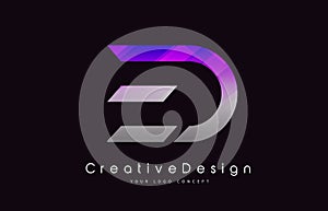 ED Letter Logo Design. Purple Texture Creative Icon Modern Letters Vector Logo. photo