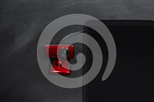 Ed web camera and tablet on blackboard. e-learning scool