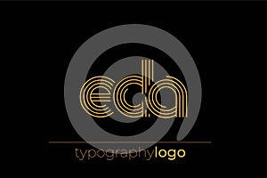 EDA modern geometric typography logo