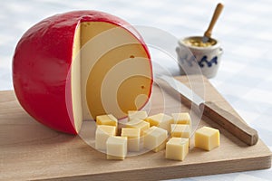 Edam cheese and cubes