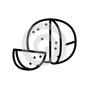 edam cheese food slice line icon vector illustration