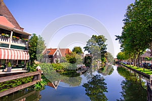 Edam Holland with canal and buildings