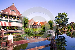 Edam, Holland with historic architecture and canal