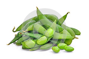 Edamame beans isolated on white photo