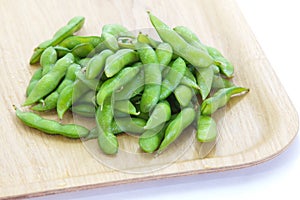 Edamame nibbles, boiled green soy beans