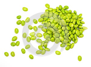 Edamame nibbles, boiled green soy beans