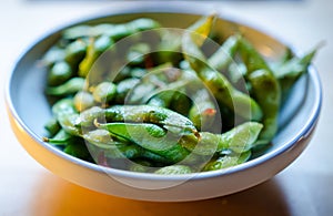 Edamame with sesame oil sauce