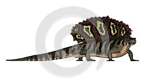 Edaphosaurus prehistoric animal walking - 3D render