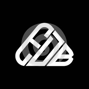 EDB letter logo creative design with vector graphic, EDB simple and modern logo in round triangle shape