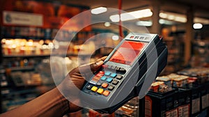 EDC machine for credit card payment in a supermarket