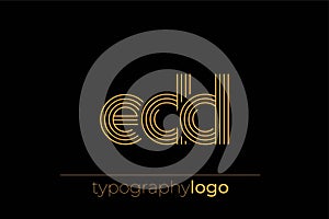 EDD modern geometric typography logo