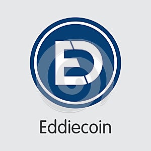 Eddiecoin Cryptocurrency - Vector Coin Illustration.