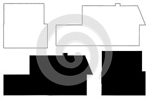 Eddy and Cibola County, New Mexico U.S. county, United States of America, USA, U.S., US map vector illustration, scribble sketch photo