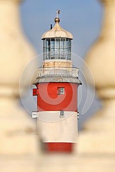 Eddystone lighthouse on Plymouth Hoe, Plymouth, Devon, England, UK