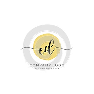 EDE Initial handwriting logo design